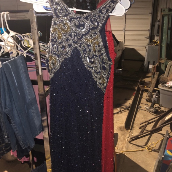 Long straight sequined prom dresses - Picture 8 of 8